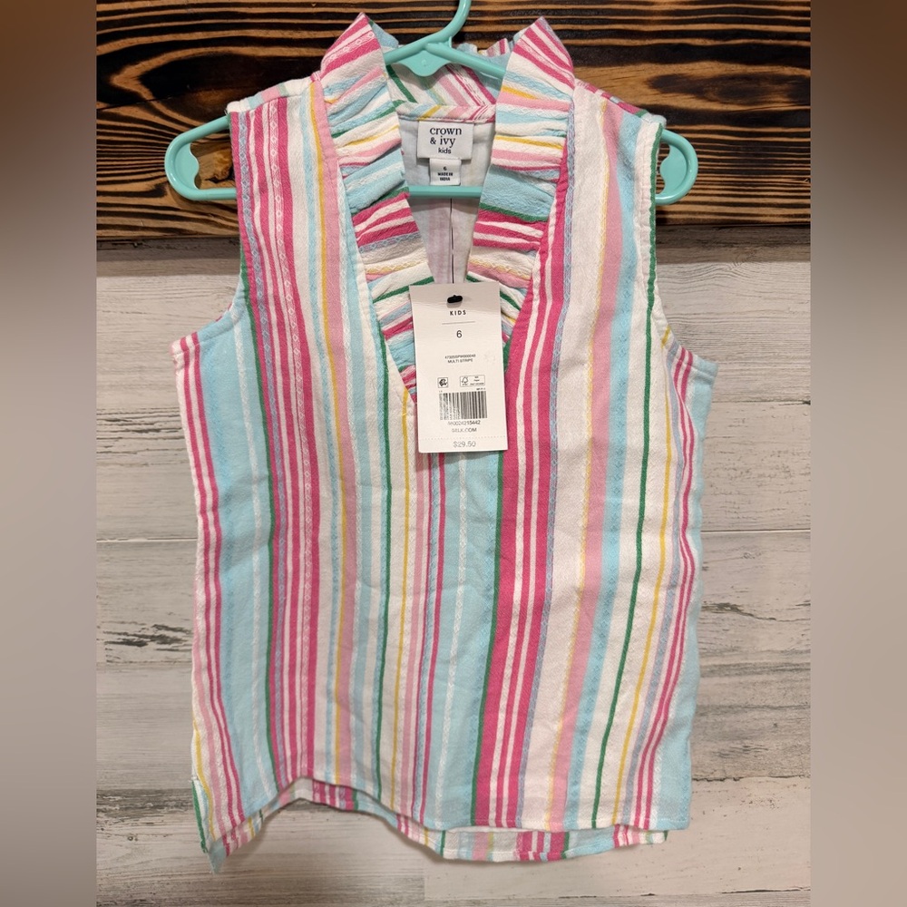 Crown & Ivy Kids Multicolor Striped Sleeveless Top